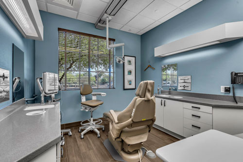 one of the dental chairs at Radiant Family Dentistry